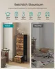 A split image showing a chest of drawers before and after organizing items, with marketing text and icons highlighting storage capacity. Produktbild-Vorschau