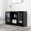 vidaXL Armoire vitrine noire 120x30,5x70 cm Bois composite Voir les images du produit 2