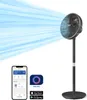 A Philips stand fan with air streams emanating from it, shown next to a smartphone displaying the Philips Air+ app. Anteprima dell’immagine prodotto