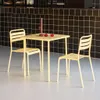 sweeek - Gartentisch mit 2 Stühlen aus Stahl - Gelb Produktbild-Vorschau 4