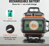 A close-up marketing image of a rechargeable laser level, highlighting its battery and charging features. Náhled obrázku produktu