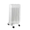 A white oil-filled radiator with wheels, shown against a white background. Voir les images du produit
