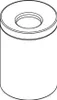 A black and white illustration of a cylindrical trash can with a hole in the top. Produktbild-Vorschau