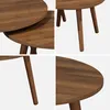 sweeek - Set aus 2 runden Couchtischen - Nussbaumfarben Produktbild-Vorschau 7
