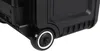 A close-up view of the bottom corner of a black diesel heater, showing one of its wheels. Voir les images du produit