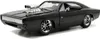 A black 1970 Dodge Charger R/T model car with a prominent supercharger on the hood, displayed on a white background. Náhľad obrázku produktu