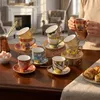 Mokkatassen Set 12-tlg. Porzellan Grün Gold Smaragd Produktbild-Vorschau 4