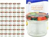 A set of small glass jars with decorative lids and a recipe book. Náhled obrázku produktu
