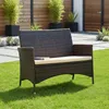 Panca da giardino Mucola panca in polyrattan nero/marrone Anteprima dell’immagine prodotto 1