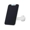A white solar panel with a black textured surface, mounted on a white bracket, against a white background. Voir les images du produit