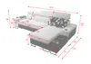A diagram showing the dimensions of a sectional sofa. Produktbild-Vorschau