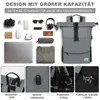 Cityrucksack Freizeitrucksack Groß Damen lässiger Rolltop Produktbild-Vorschau 5