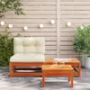 vidaXL Gartensofa ohne Armlehnen mit Kissen und Hocker Produktbild-Vorschau 3