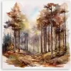Leinwandbild Bäume Herbst Aquarell 40x40 Feeby Braun bild Produktbild-Vorschau 3