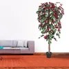 Roter Ficus Benjamin Birkenfeige Kunstpflanze Kunstbaum Produktbild-Vorschau 5