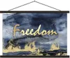 MuchoWow® Textilposter Zitat - Freiheit - Gold - Schwarz Produktbild-Vorschau 1