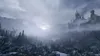 A misty, snowy landscape with a castle on a hill. Produktbild-Vorschau