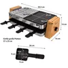 Dimensions and details of a raclette grill and its accessories. Produktbild-Vorschau