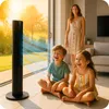 A family is enjoying the cool air from a tower fan on a sunny day. Náhled obrázku produktu