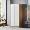 A wardrobe in a room with a window and a side table. Produktbild-Vorschau