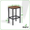 A diagram of a bar stool with dimensions indicated. Podgląd zdjęcia produktu