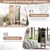 COSTWAY Armoire à bijoux à inclinaison réglable, étagère à Voir les images du produit 4