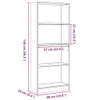 A line drawing of a bookshelf with dimensions indicated. Anteprima dell’immagine prodotto