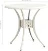 A white aluminum cast garden table with dimensions indicated. Náhled obrázku produktu