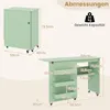 Diagrams showing the dimensions and weight capacity of a foldable sewing table. Anteprima dell’immagine prodotto