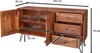A detailed view of a wooden sideboard with dimensions indicated. Náhled obrázku produktu