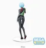 A figurine of Rei Ayanami from Evangelion, shown from the back, standing on a clear circular base. Podgląd zdjęcia produktu