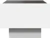 A white rectangular side table with a gray base, shown from a slightly elevated front angle against a white background. Produktbild-Vorschau