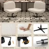 A collage of images showcasing a white office chair and its features. Produktbild-Vorschau