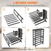 A four-panel diagram illustrating the assembly steps of a wine rack. Produktbild-Vorschau