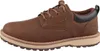 A side view of a brown leather shoe. Voir les images du produit