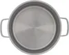 A top-down view of an empty stainless steel pot with two handles. Produktbild-Vorschau