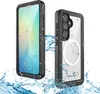 Two phone cases are shown, one front-facing and one side-facing, with water splashing around them. Anteprima dell’immagine prodotto