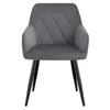 A single gray armchair with a diamond-stitched backrest and black metal legs, shown from the front on a white background. Produktbild-Vorschau