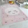 Kinderteppich Kinderzimmer Mädchen Waschbar Sterne Produktbild-Vorschau 1