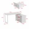 Schreibtisch Weiß 130x57x75cm MDF, frei verschiebbarer Produktbild-Vorschau 6