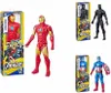 A collage of Marvel Avengers action figures in their packaging and displayed outside of it. Produktbild-Vorschau