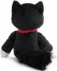 A black plush cat toy with a red collar, shown from the back. Produktbild-Vorschau