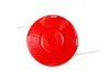 A red string trimmer head with nylon line on a white background. Podgląd zdjęcia produktu