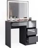 Coiffeuse Vicco Sherry Anthracite 90cm avec miroir LED, Voir les images du produit 8