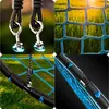 Collage of close-up shots of a nest swing, showing its construction and attachment points. Podgląd zdjęcia produktu