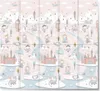 A colorful, cartoon-like illustration of a fantasy landscape with castles, dragons, princesses, and knights, divided into panels. Podgląd zdjęcia produktu