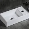 Lavabo Retangolare In Vetroceramica Da Appoggio, Bianco Anteprima dell’immagine prodotto 11