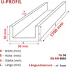 ALUMINIUM U-PROFIL 30x50x30x3 mm 170 cm ALUMINIUM PA38 + Produktbild-Vorschau 2