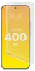 A screen protector is shown on a smartphone screen. Produktbild-Vorschau