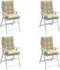 CLORIS Niedriglehner-Auflagen 4 Stk. Beige Oxford-Gewebe Produktbild-Vorschau 3